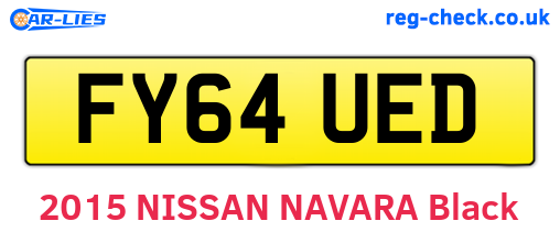 FY64UED are the vehicle registration plates.