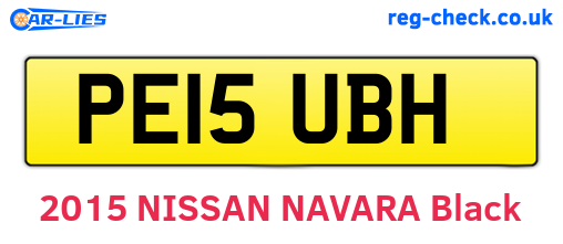 PE15UBH are the vehicle registration plates.