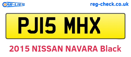 PJ15MHX are the vehicle registration plates.