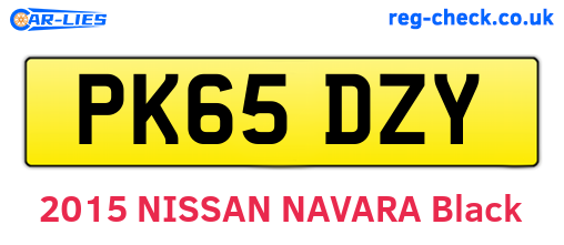 PK65DZY are the vehicle registration plates.