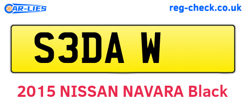 S3DAW are the vehicle registration plates.