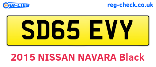 SD65EVY are the vehicle registration plates.