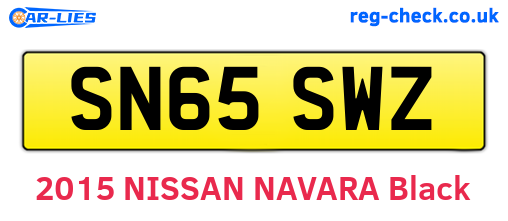 SN65SWZ are the vehicle registration plates.