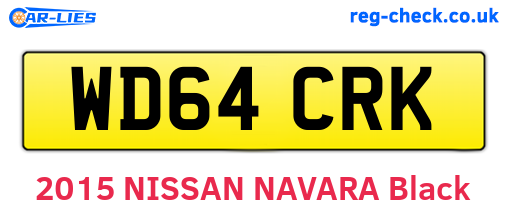 WD64CRK are the vehicle registration plates.