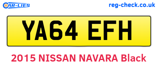 YA64EFH are the vehicle registration plates.