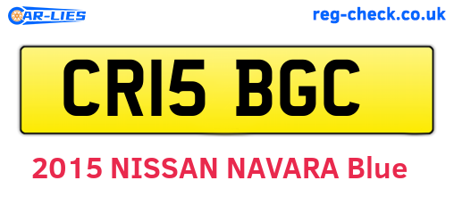 CR15BGC are the vehicle registration plates.