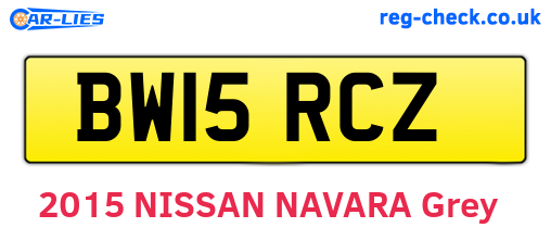 BW15RCZ are the vehicle registration plates.