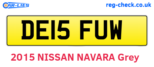 DE15FUW are the vehicle registration plates.