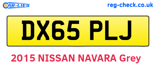 DX65PLJ are the vehicle registration plates.
