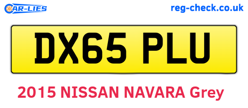 DX65PLU are the vehicle registration plates.