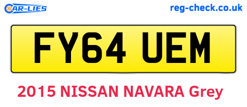 FY64UEM are the vehicle registration plates.