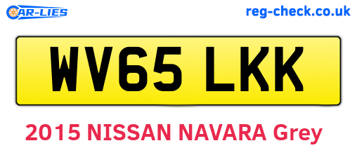 WV65LKK are the vehicle registration plates.