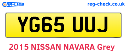 YG65UUJ are the vehicle registration plates.