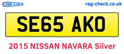SE65AKO are the vehicle registration plates.