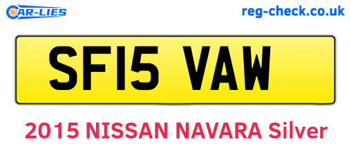SF15VAW are the vehicle registration plates.