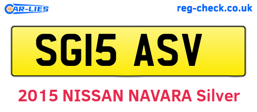 SG15ASV are the vehicle registration plates.