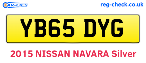 YB65DYG are the vehicle registration plates.