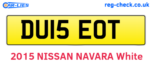 DU15EOT are the vehicle registration plates.