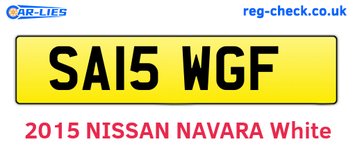 SA15WGF are the vehicle registration plates.