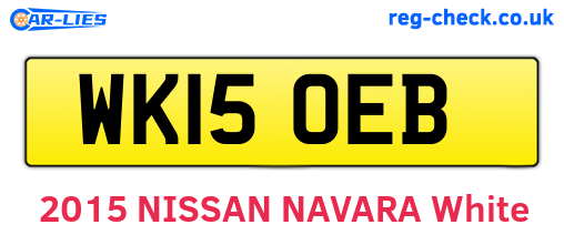 WK15OEB are the vehicle registration plates.