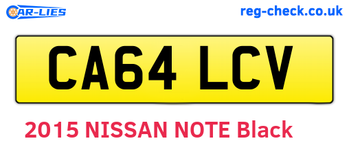 CA64LCV are the vehicle registration plates.