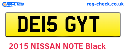 DE15GYT are the vehicle registration plates.