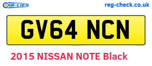 GV64NCN are the vehicle registration plates.