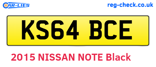 KS64BCE are the vehicle registration plates.