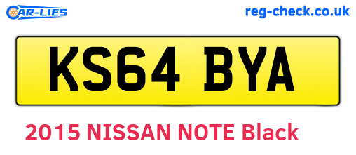 KS64BYA are the vehicle registration plates.
