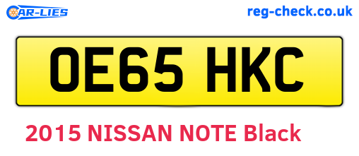 OE65HKC are the vehicle registration plates.