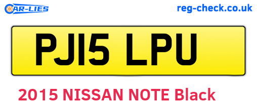 PJ15LPU are the vehicle registration plates.