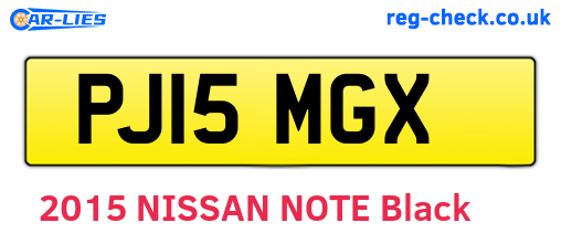 PJ15MGX are the vehicle registration plates.