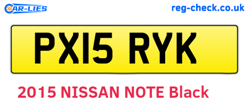 PX15RYK are the vehicle registration plates.