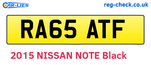 RA65ATF are the vehicle registration plates.