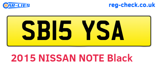 SB15YSA are the vehicle registration plates.