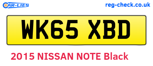 WK65XBD are the vehicle registration plates.