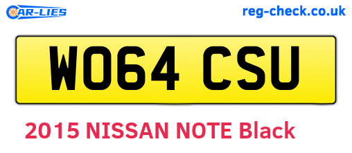WO64CSU are the vehicle registration plates.