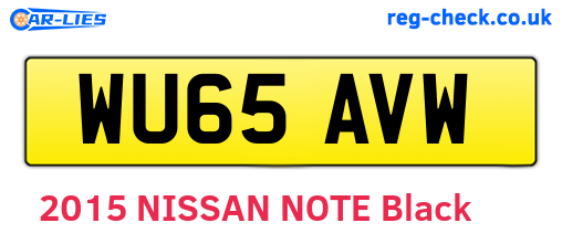 WU65AVW are the vehicle registration plates.