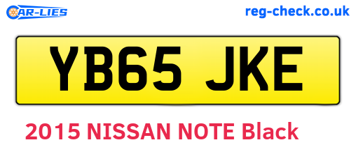 YB65JKE are the vehicle registration plates.