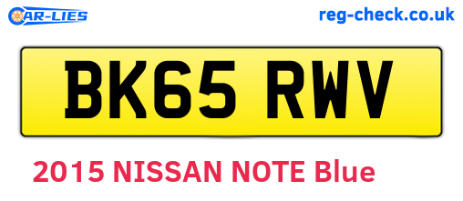 BK65RWV are the vehicle registration plates.
