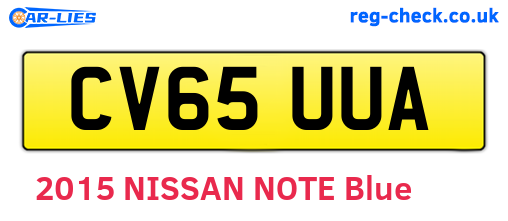 CV65UUA are the vehicle registration plates.