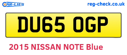 DU65OGP are the vehicle registration plates.