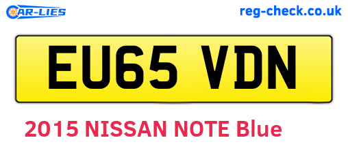 EU65VDN are the vehicle registration plates.