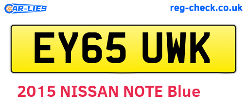 EY65UWK are the vehicle registration plates.