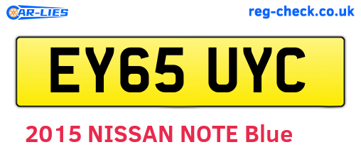 EY65UYC are the vehicle registration plates.