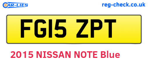FG15ZPT are the vehicle registration plates.