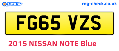 FG65VZS are the vehicle registration plates.