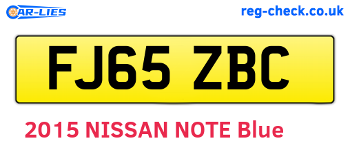 FJ65ZBC are the vehicle registration plates.