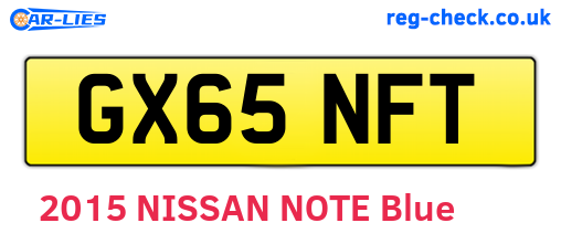 GX65NFT are the vehicle registration plates.