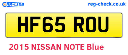 HF65ROU are the vehicle registration plates.